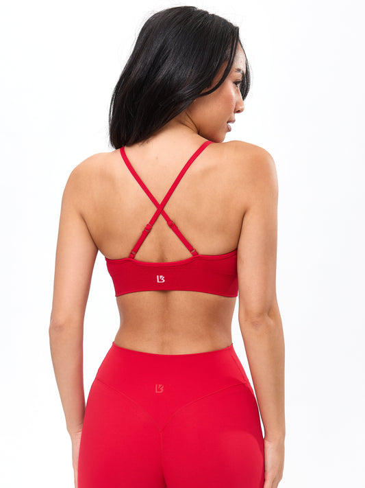 Plunge Seamless Sports Bra - Lipstick Red