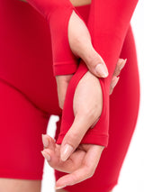 Thumbnail 5 of Long Sleeve Curve Crop - Lipstick Red, 5 of 5