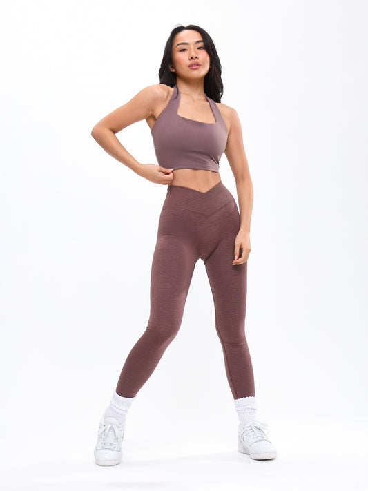 Revolution Halter Crop - Mocha Berry