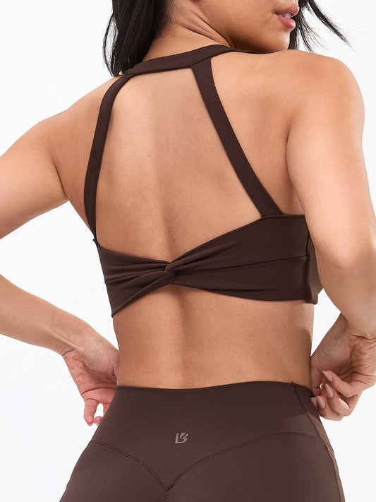 Double Twist Sports Bra - Cold Brew