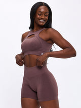 Thumbnail 4 of Form Reversible Seamless Sports Bra - Mocha Berry, 4 of 6