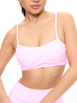 Thumbnail 3 of Ivy Wrap Sports Bra - Pink Gingham, 3 of 5