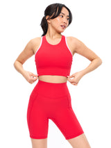 Thumbnail 3 of Geo Sports Bra - Salsa Red and Pink, 3 of 5