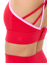Thumbnail 4 of Geo Sports Bra - Salsa Red and Pink, 4 of 5