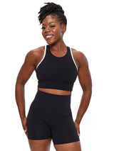 Thumbnail 4 of Geo Sports Bra - Onyx Black and White, 4 of 7