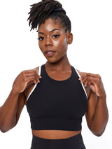 Thumbnail 5 of Geo Sports Bra - Onyx Black and White, 5 of 7