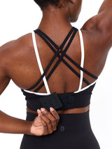 Thumbnail 1 of Geo Sports Bra - Onyx Black and White, 1 of 7