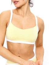 Thumbnail 1 of Dream Heather Contrast Sports Bra - Heather Sunbeam, 1 of 5