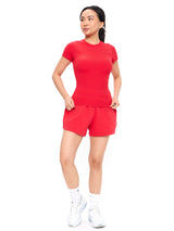 Thumbnail 2 of Nimbus Rib Tee - Salsa Red, 2 of 5
