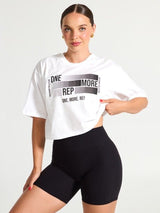 Thumbnail 1 of Rep Crop Tee - White, 1 of 5