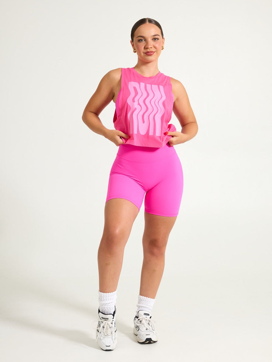 *PREORDER* Run Crop Tank - Pink Crush