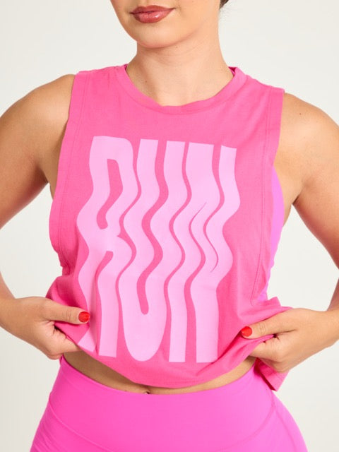 *PREORDER* Run Crop Tank - Pink Crush
