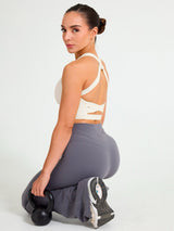 Thumbnail 5 of Candy Wrap Sports Bra - Oatmilk, 5 of 5