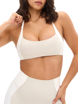 Thumbnail 1 of Aurora Sports Bra - Bone and Ivory, 1 of 6