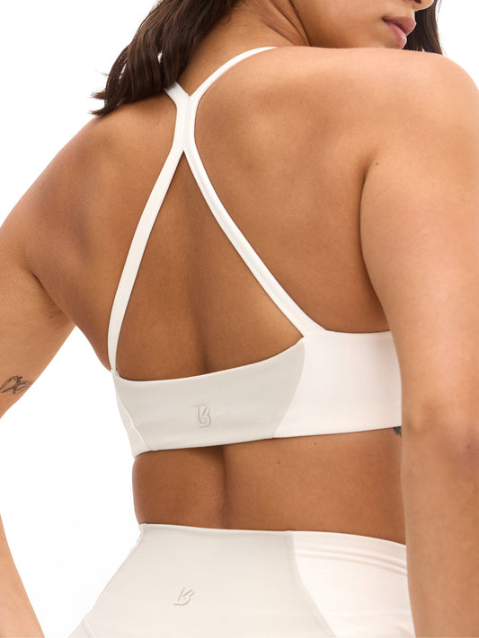 Aurora Sports Bra - Bone and Ivory