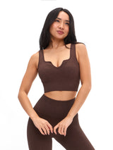 Thumbnail 1 of Ribbed Seamless Crop - Coffee, 1 of 5