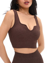 Thumbnail 2 of Ribbed Seamless Crop - Coffee, 2 of 5