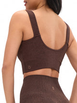 Thumbnail 4 of Ribbed Seamless Crop - Coffee, 4 of 5