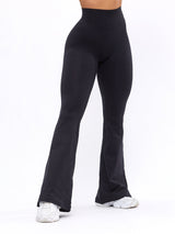 Thumbnail 1 of Dream Heather Flare Legging - Onyx Black Heather, 1 of 8