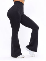 Thumbnail 3 of Dream Heather Flare Legging - Onyx Black Heather, 3 of 8