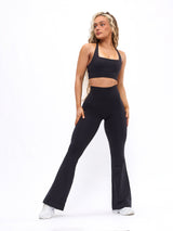 Thumbnail 6 of Dream Heather Flare Legging - Onyx Black Heather, 6 of 8