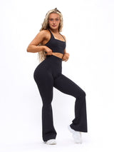Thumbnail 7 of Dream Heather Flare Legging - Onyx Black Heather, 7 of 8