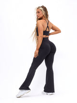 Thumbnail 8 of Dream Heather Flare Legging - Onyx Black Heather, 8 of 8