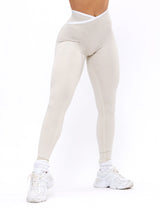 Thumbnail 1 of Dream Heather Contrast Legging - Bone and Ivory, 1 of 6