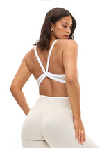 Thumbnail 2 of Dream Heather Contrast Sports Bra - Bone and Ivory, 2 of 5