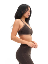 Thumbnail 3 of Dream Heather Contrast Sports Bra - Cold Brew and Grounds, 3 of 5