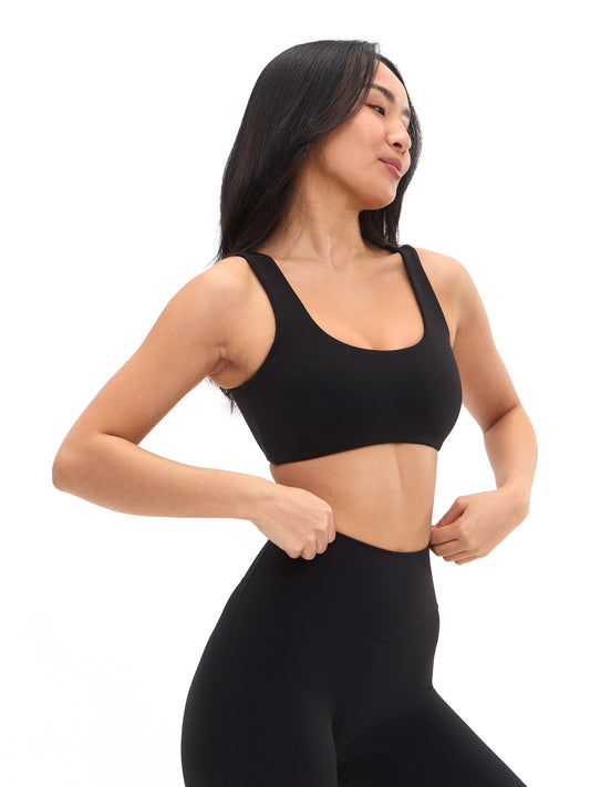 Double Dip Butter Sports Bra - Onyx Black