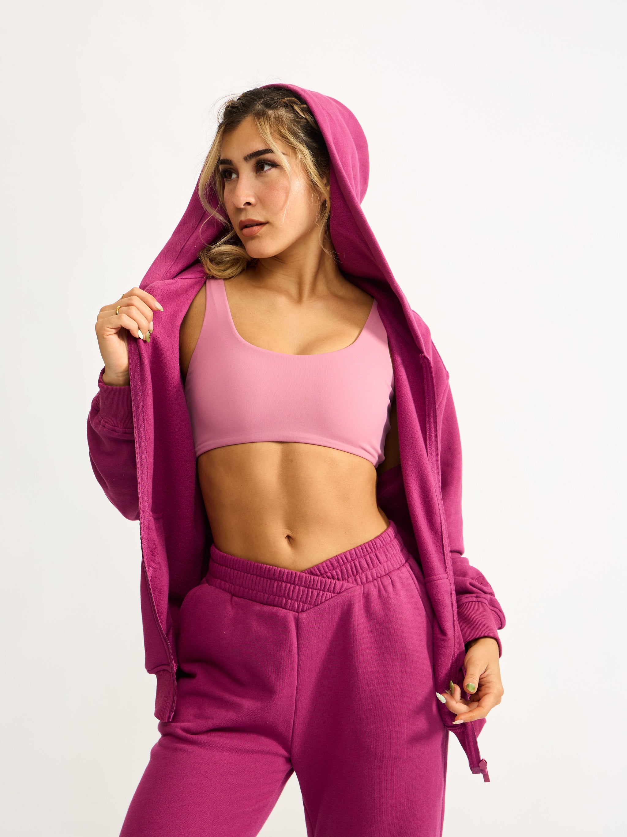 Threads Zip Hoodie - Empire Rose