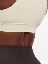 Thumbnail 5 of Ribbed Deep V Sports Bra - Bone, 5 of 5