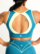 Thumbnail 2 of Airbrush Maraschino Sports Bra - Nile Multi, 2 of 6