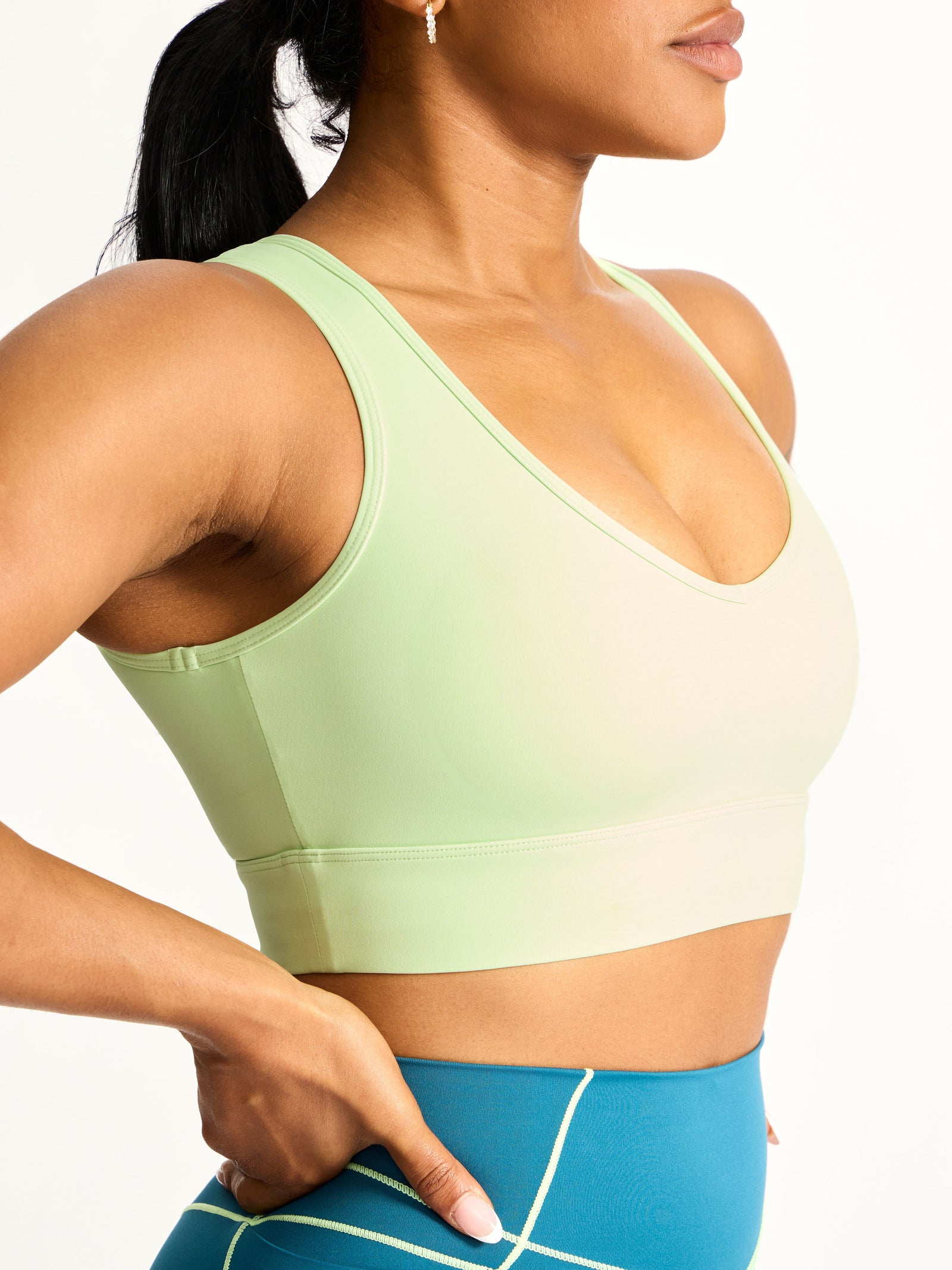 Airbrush Maraschino Sports Bra - Lima Bean