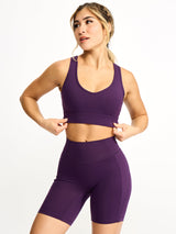 Thumbnail 6 of Airbrush Maraschino Sports Bra - Eggplant Purple, 6 of 6