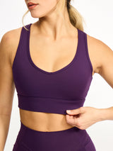 Thumbnail 1 of Airbrush Maraschino Sports Bra - Eggplant Purple, 1 of 6