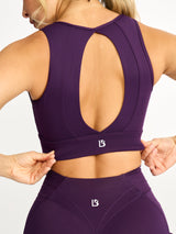 Thumbnail 2 of Airbrush Maraschino Sports Bra - Eggplant Purple, 2 of 6