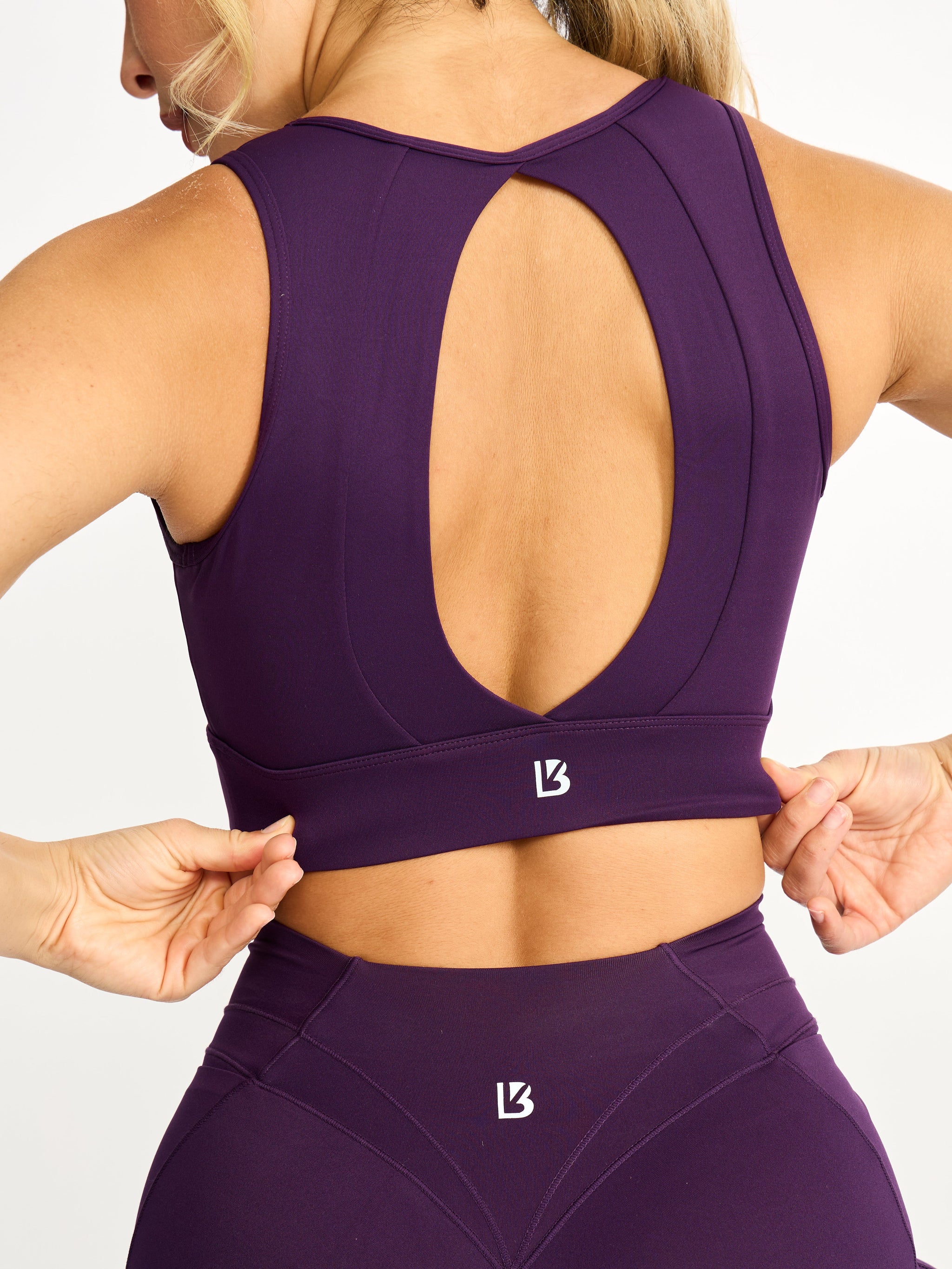 Airbrush Maraschino Sports Bra - Eggplant Purple