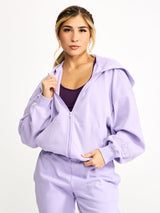 Thumbnail 5 of Full Zip Cloud Hoodie - Frosted Purple, 5 of 5