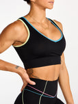 Airbrush Maraschino Sports Bra - Black Multi