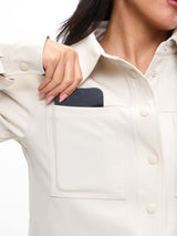 Thumbnail 3 of Snap Crop Jacket - Bone, 3 of 5