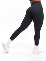 Thumbnail 2 of Ribbed Cross Waist Legging - Onyx Black, 2 of 4