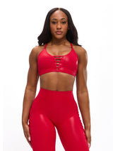 Thumbnail 3 of Spicy Sports Bra - Red Hot Patent, 3 of 5