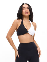 Thumbnail 1 of Poshknit Twist Halter - Black / White, 1 of 6