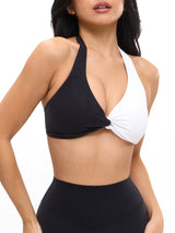 Thumbnail 6 of Poshknit Twist Halter - Black / White, 6 of 6