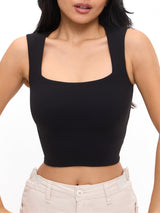 Thumbnail 1 of Butter Square Neck Crop - Onyx Black, 1 of 4