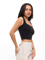 Thumbnail 4 of Butter Square Neck Crop - Onyx Black, 4 of 4