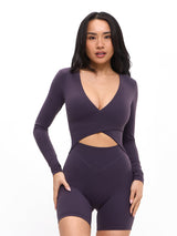 Thumbnail 1 of Poshknit Wrap Bodysuit - Purple Shadow, 1 of 5