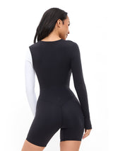 Thumbnail 4 of Poshknit Wrap Bodysuit - Black / White, 4 of 6